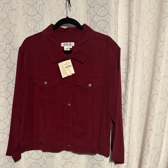 Coldwater Creek Burgundy Blouse - Picture 2 of 3